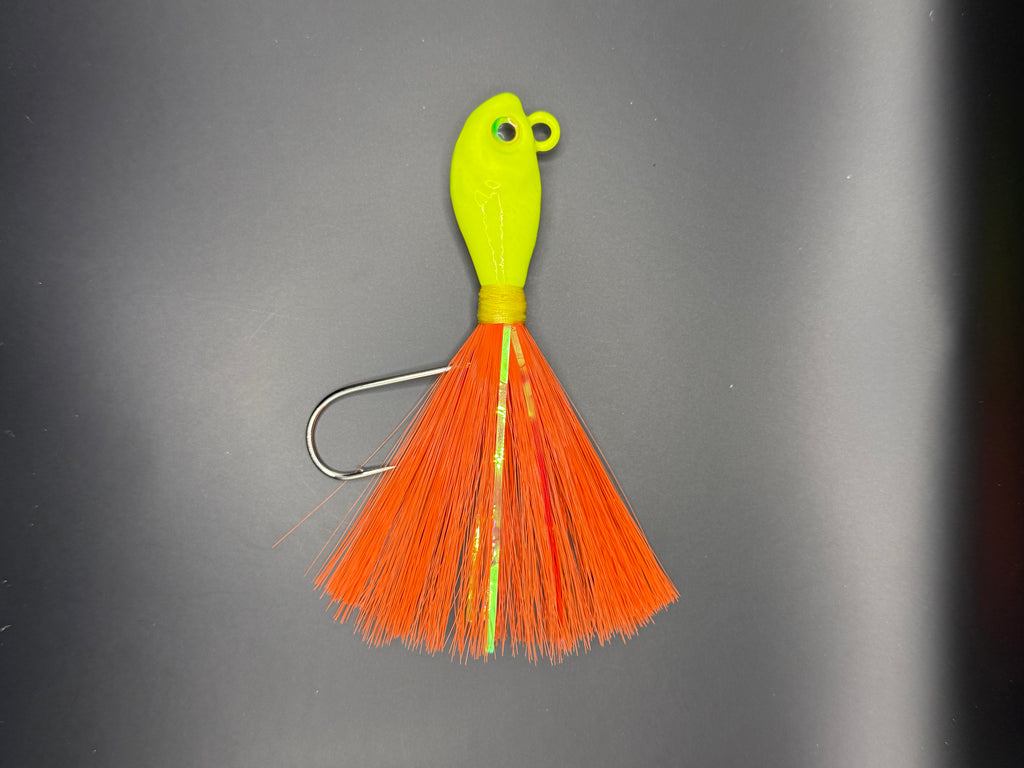 Swing Hook Bucktail - Chartreuse & Orange