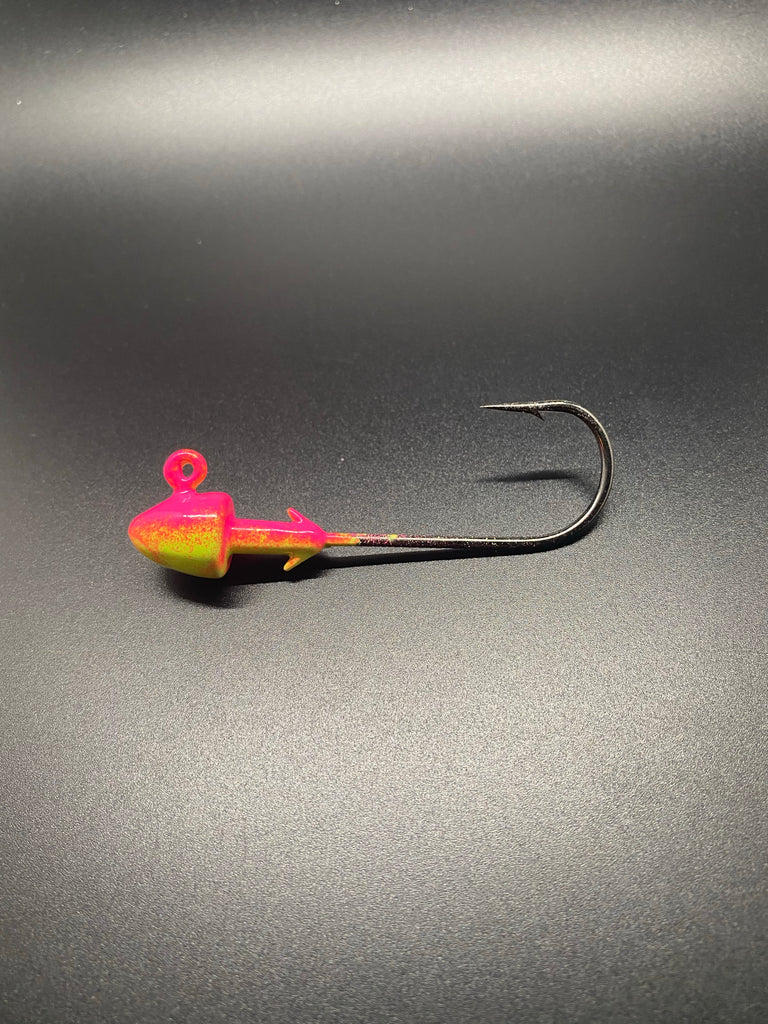 Bullet jigs 2 pack - pink/yellow chartreuse
