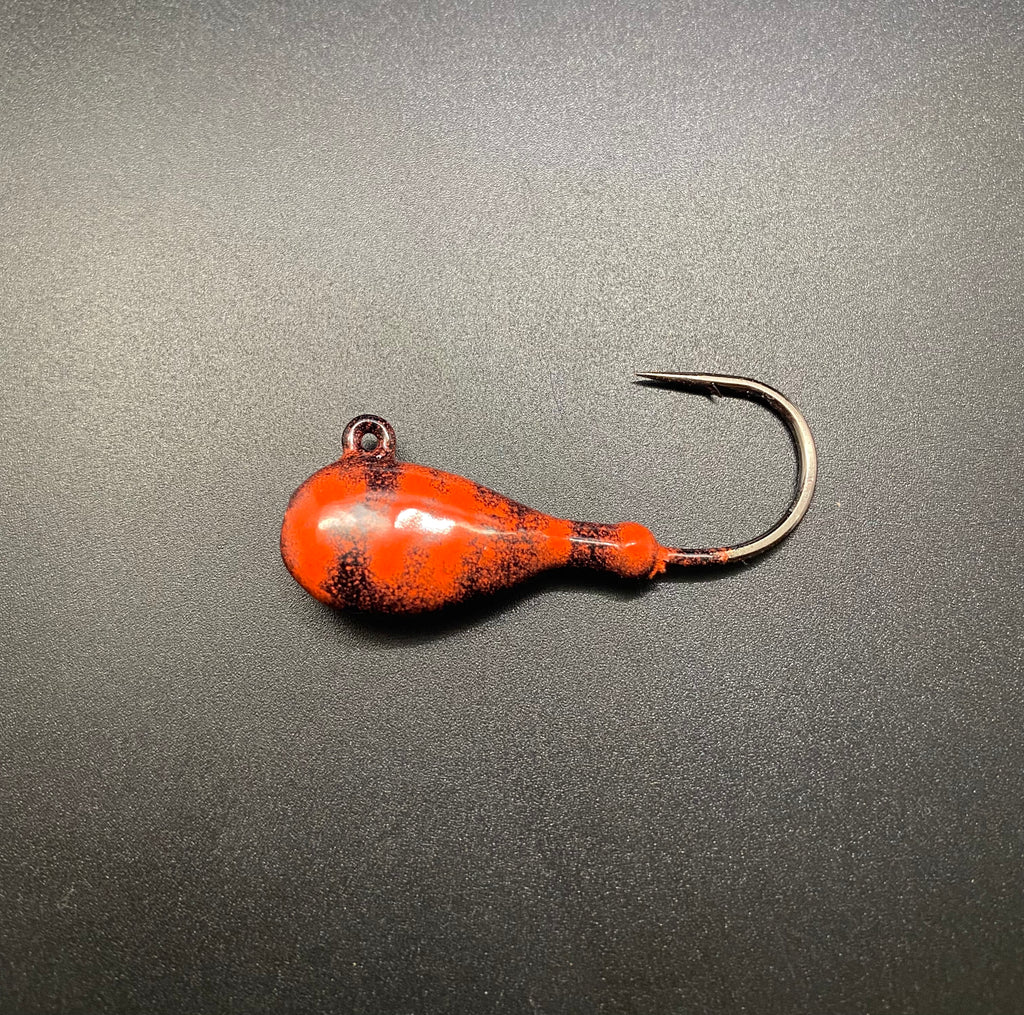 Flat head jig - black/orange