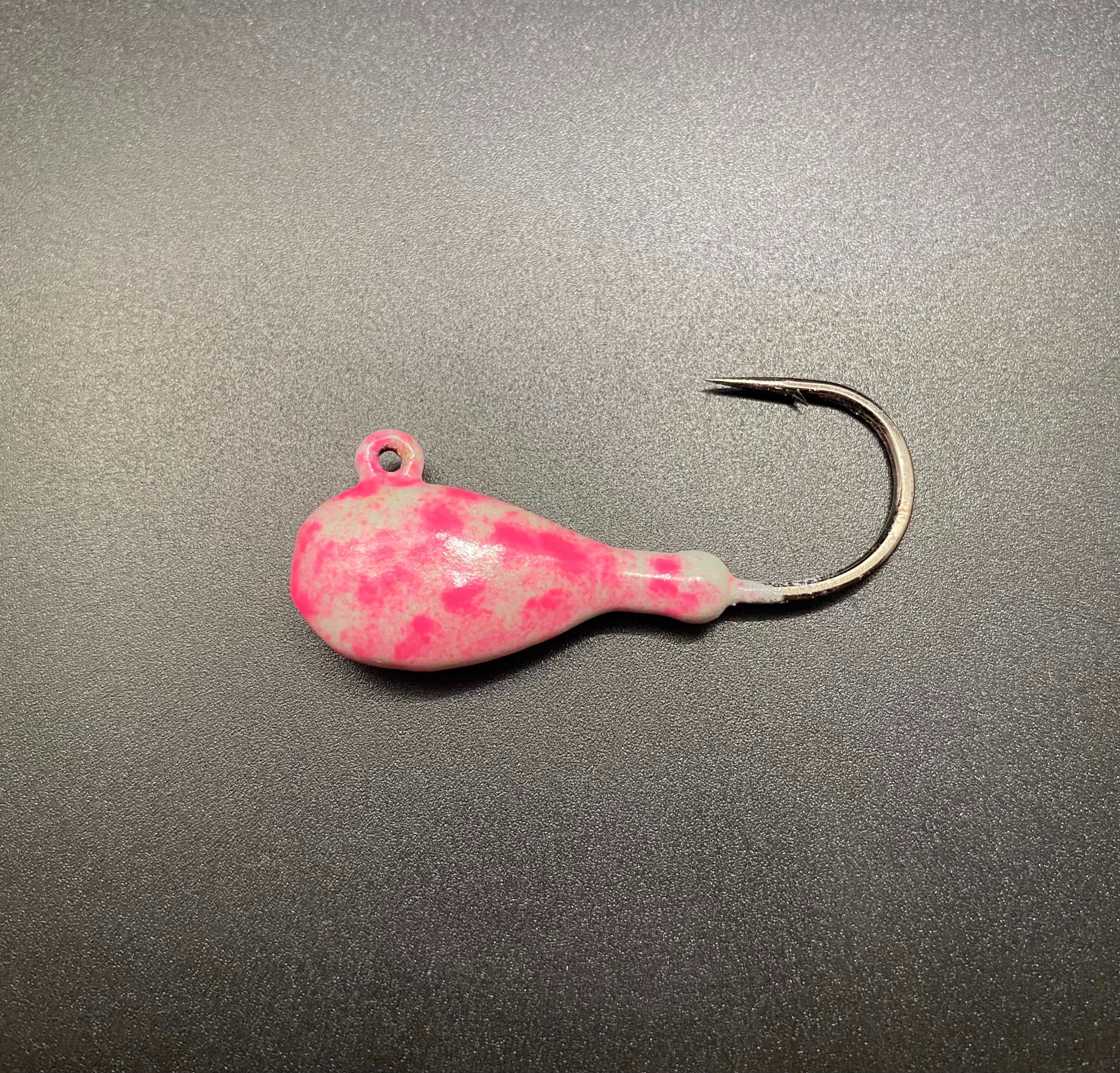 Flat head jig - white glow/pink glow – Northeastern Tackle Company