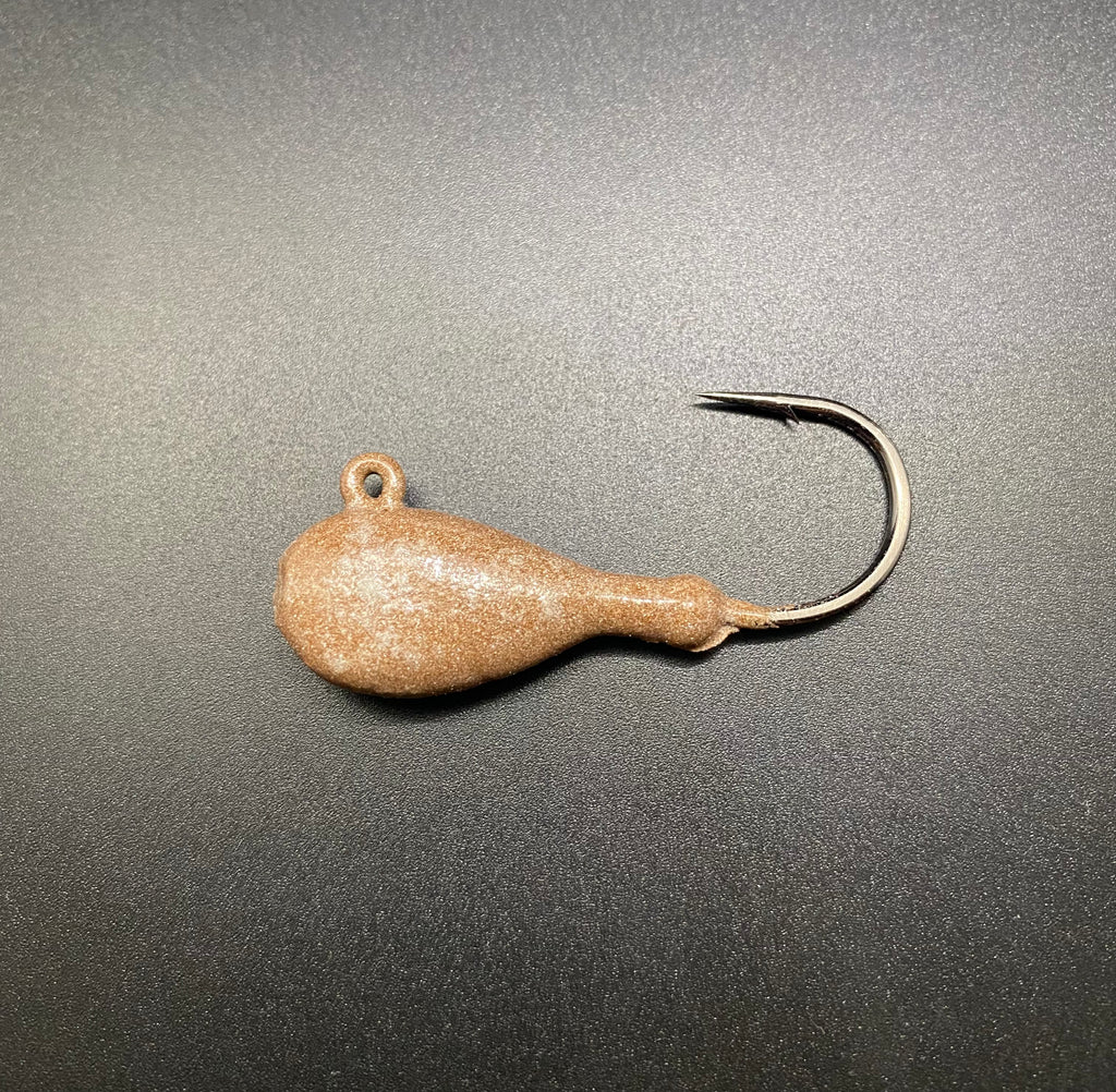 Flat head jig - sand flea glow